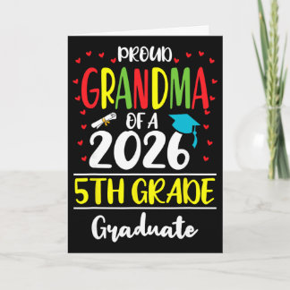 Carte Fière grand-mère drôle d'une promotion 2026 5e ann
