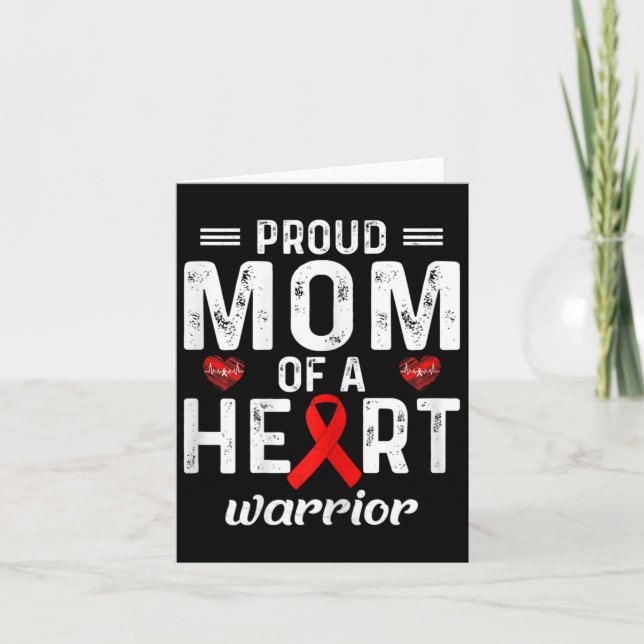 Carte Fière Maman D'Un Coeur Guerrier Maladie Cardiaque  (Devant)