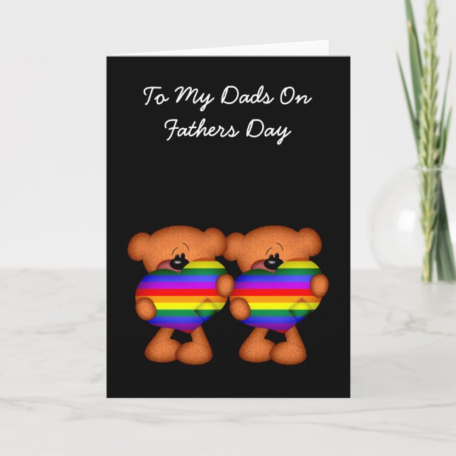 Carte Fierté Coeur Teddy Oear Fête des pères (Devant)