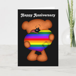 Carte Fierté Coeur Teddy Ours Joyeux Anniversaire