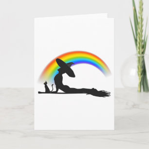 Carte Fierté de yoga LGBT Sorcière Hippie Halloween Arc-