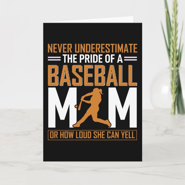 Carte Fierté d'une maman de baseball (Devant)