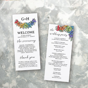 Carte Fierté Fleurs Monogram LGBTQ Mariage