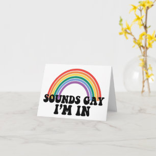 Carte Fierté gay LGBT Arc-en-ciel Sons Gay Je suis dedan