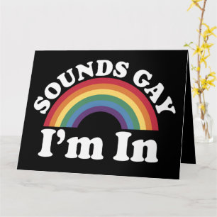 Carte Fierté gay LGBT Arc-en-ciel Sons Gay Je suis dedan