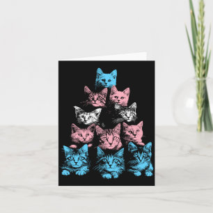 Carte Fierté masculine Chats Transgenre - Drapeau Trans 