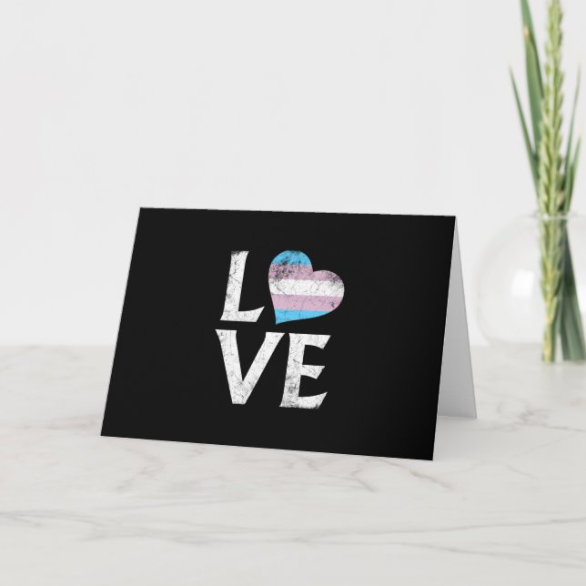 Carte Fierté transgenre empilé amour (Devant)