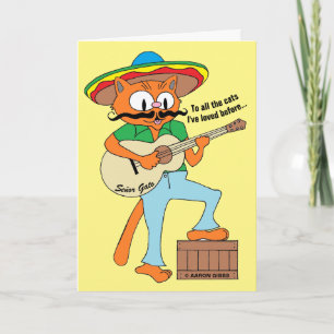 Carte Fiesta Cat Gato Cinco De Mayo Funny Blank à l'inté