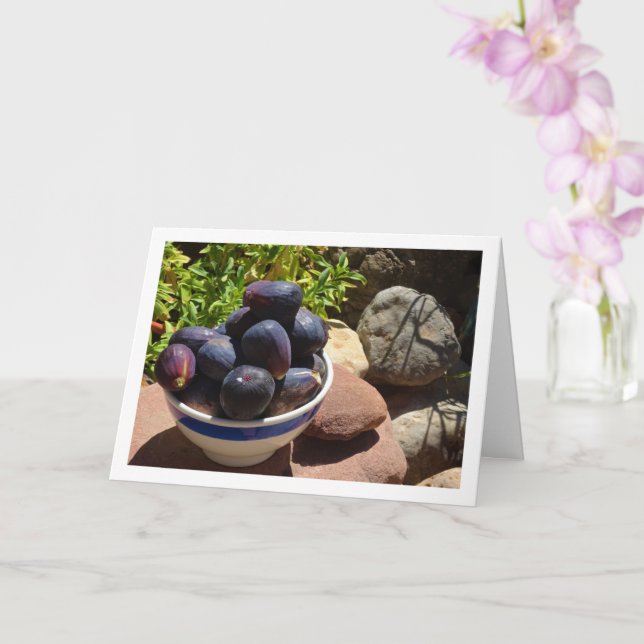 Carte Fig Fruit sur Rocks Portrait (Orchidée)