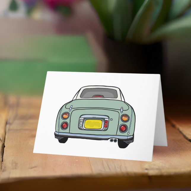 Carte Figarades Emerald Green Figaro Voiture Anniversair (A fun green figaro car greeting card perfect for any occasion)