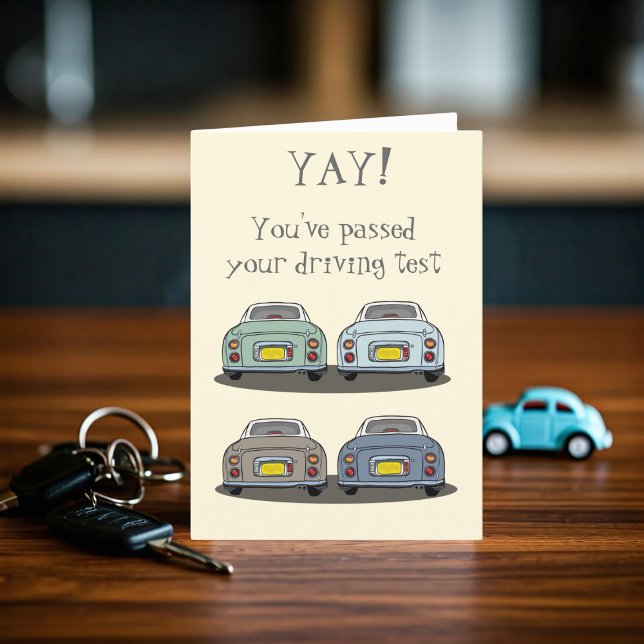 Carte Figarations Figaro Test de Conduite de Voiture Car (Yay! You've passed your driving test!)