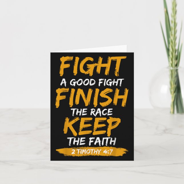 Carte Fight A Good Fight 2 Timothy 4_7 Christian Faith  (Devant)