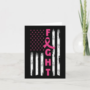 Carte Fight Breast Cancer Américain Drapeau Cancer du se