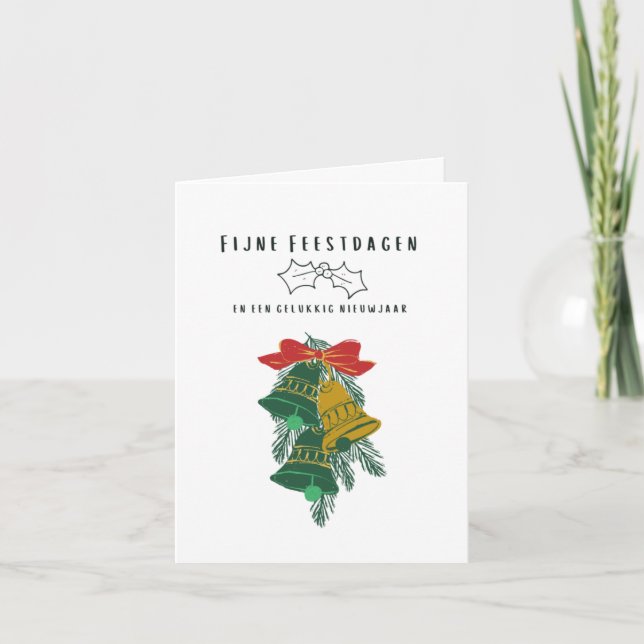 Carte Fijne Feestdagen (kerstkaart) Noël néerlandais (Devant)