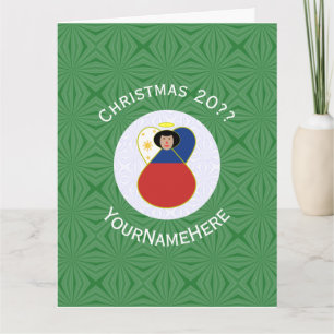 Carte Filipino drapeau Ange Noël Personnalisé