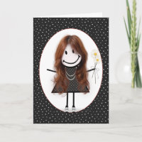 Fille à dessin animé pour l'anniversaire d'une ami