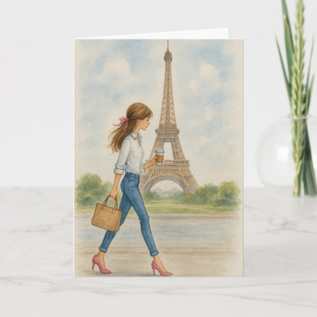 Carte Fille à Paris (Devant)