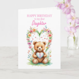 Carte Fille Âge 1 ours en peluche