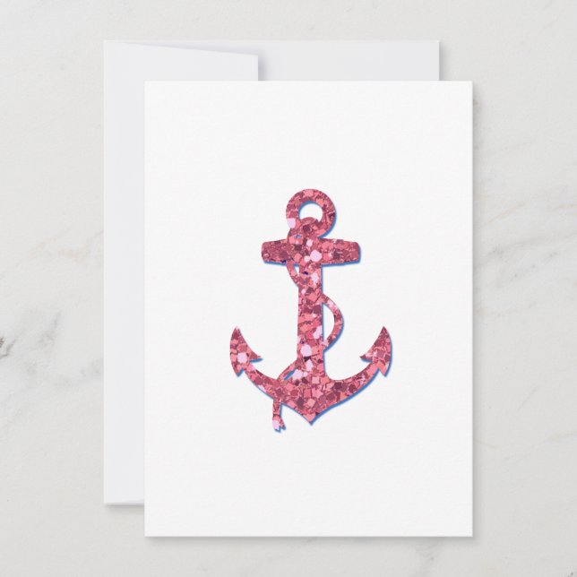 Carte Fille, Amusant, Parties scintillant rose Ancre imp (Devant)