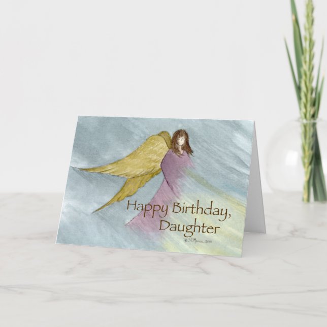 Carte Fille Angel Anniversaire Bleu (Devant)