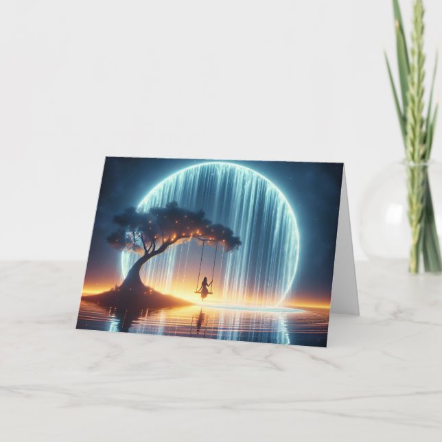 Carte Fille Anniversaire À La Neige Dans La Cascade De L (Devant)