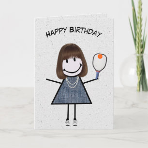 Carte Fille Anniversaire Avec Pickleball Paddle