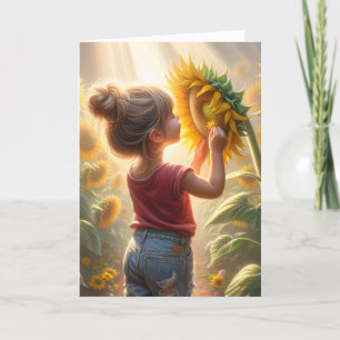 Carte Fille Anniversaire Avec Tournesol Flambant