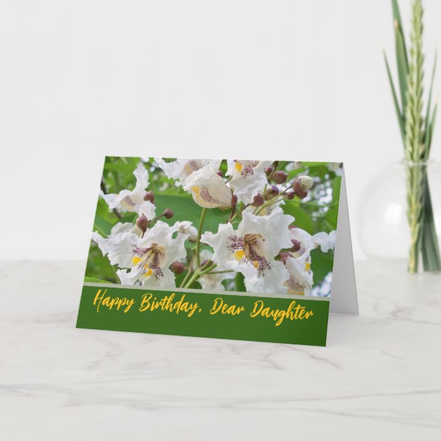 Carte Fille Anniversaire Nom personnalisé avec Fleurs Ca (Devant)