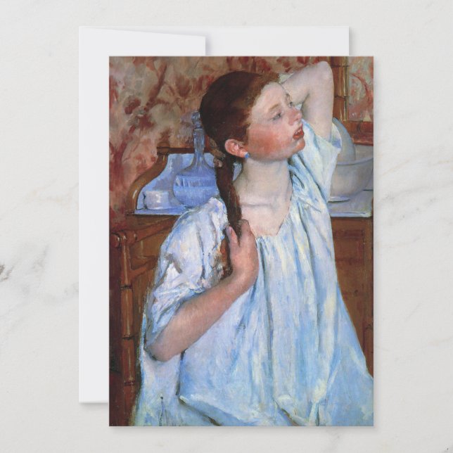 Carte Fille Arrange Ses Cheveux | Mary Cassatt (Devant)
