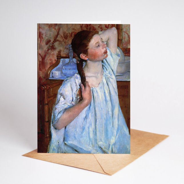 Carte Fille Arrange Ses Cheveux | Mary Cassatt (Créateur téléchargé)