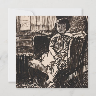 Carte Fille assise à la chaise (vers 1917-1918) Toile Im