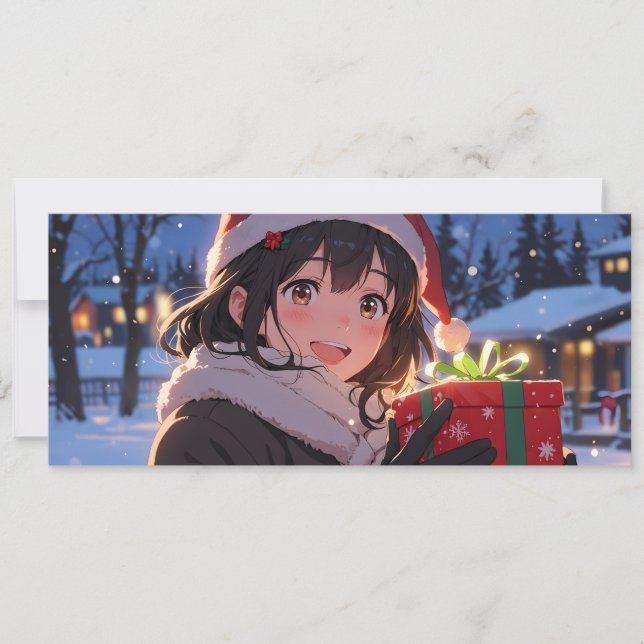 Carte Fille au cadeau style manga  (Devant)
