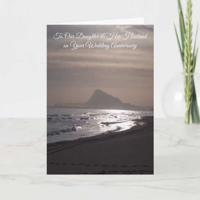 Carte Fille au lever du soleil Mari personnalisé Anniver (Devant)