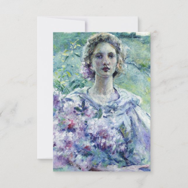 Carte Fille aux fleurs violettes (par Robert Reid) (Devant)