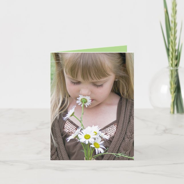 Carte Fille Avec Daisy Bouquet Card (Devant)