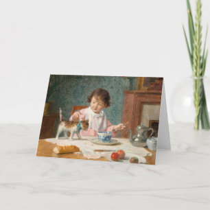 Carte Fille avec un chat Victor Gabriel Gilbert