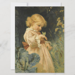 Carte Fille avec un papillon jaune (par Frederick Morgan