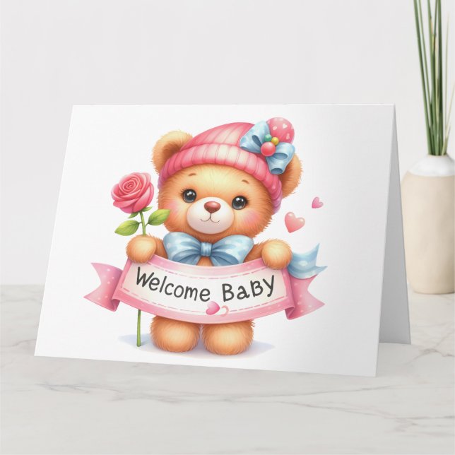 Carte fille bébé de bienvenue (Devant)