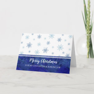 Carte Fille Bleue & Fils en Droit Joyeux Noël