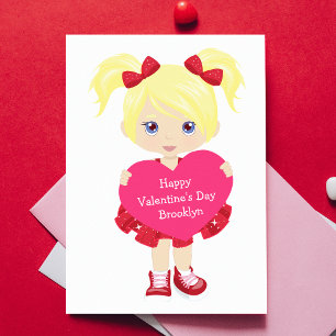 Carte Fille Blonde Saint Valentin