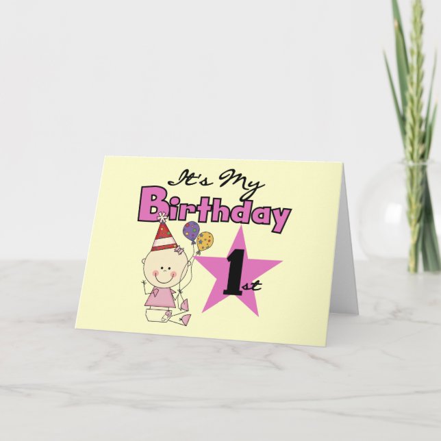 Carte Fille C'est mes t-shirts et cadeaux d'anniversaire (Devant)