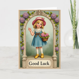 Carte Fille Chanceuse qui Agite