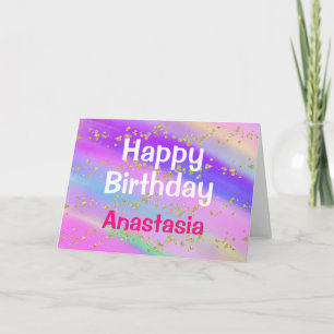 Carte Fille colorée Joyeux Anniversaire Unicorn Parties 