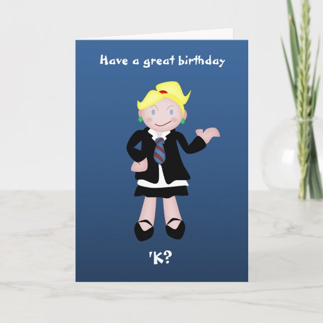 Carte Fille contrevenante d'école de poupée (Devant)