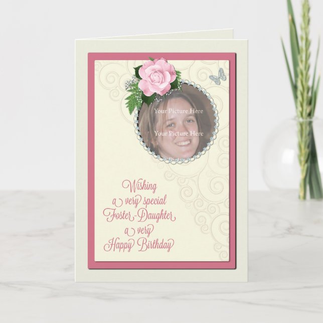 Carte Fille d'accueil, ajouter une photo, anniversaire (Devant)