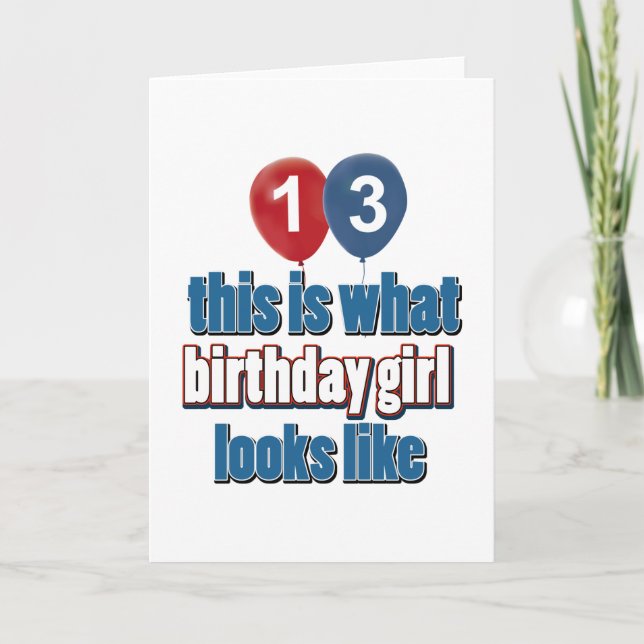 Carte Fille d'anniversaire 13 (Devant)