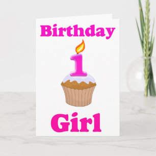 Carte fille d'anniversaire 1 an