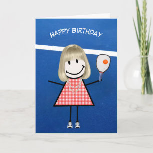 Carte Fille d'anniversaire avec Pickleball Paddle et Bal