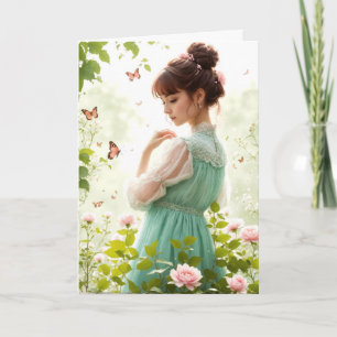 Carte Fille d'anniversaire dans un jardin d'été