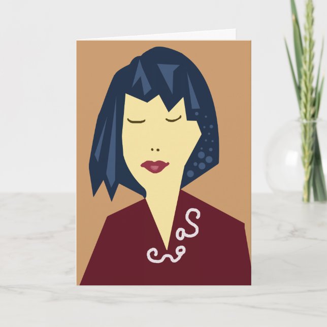 Carte fille d'anniversaire des cheveux manga (Devant)
